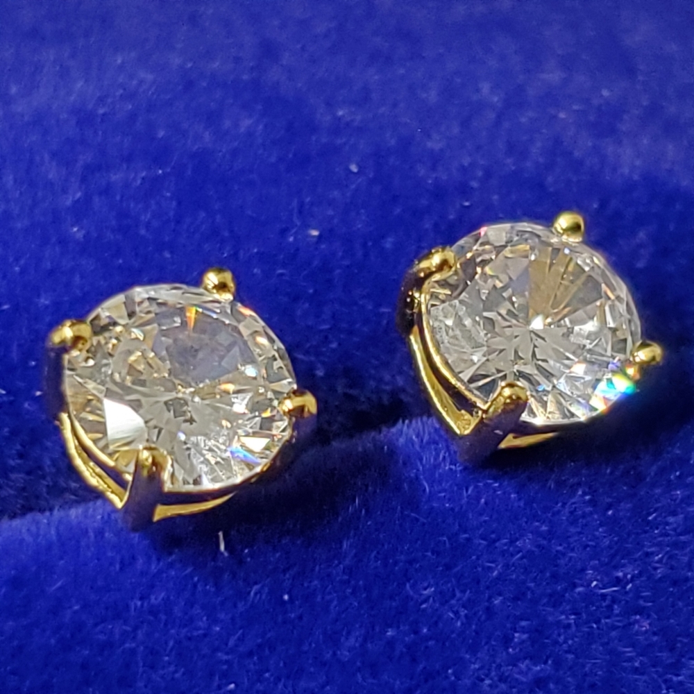Swarovski Round Studs – 18k Gold